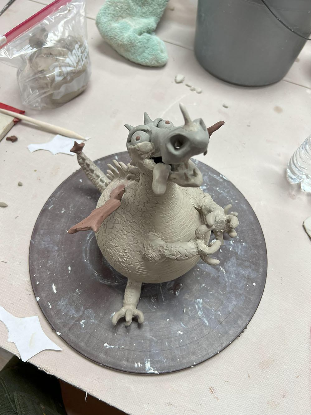 clay dragon front