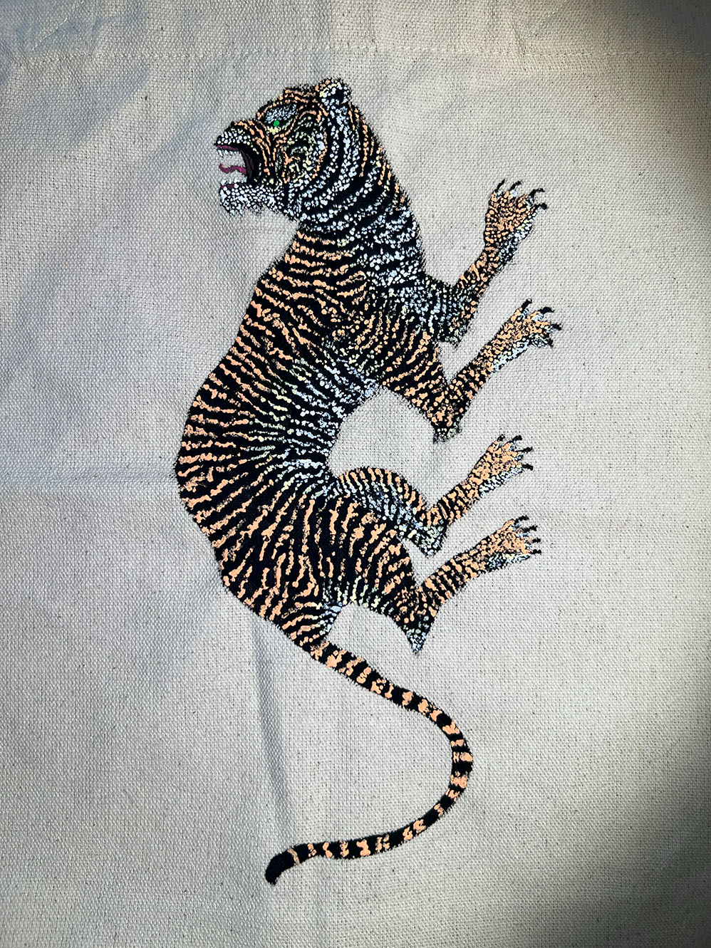 tiger bag closeup